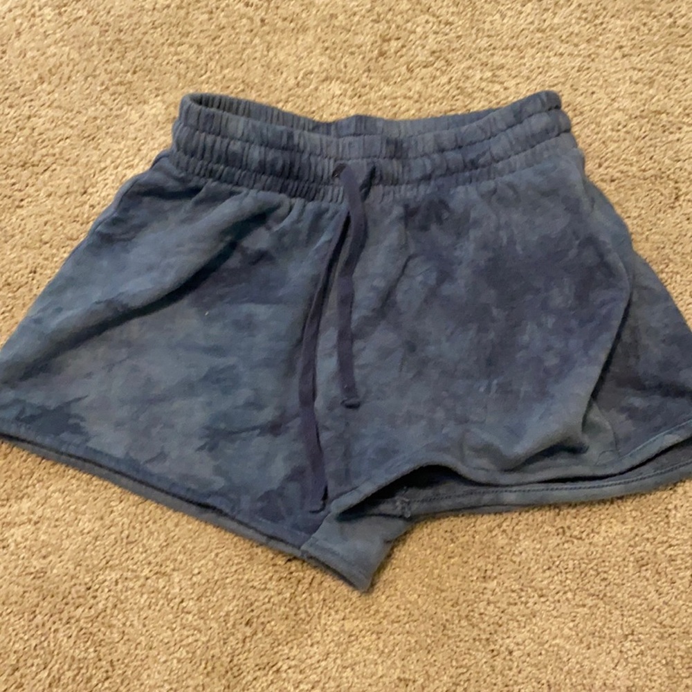 blue tie dye shorts